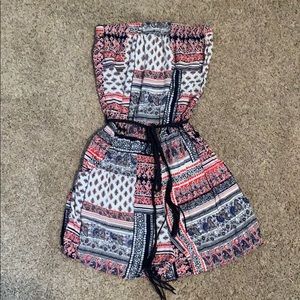 Strapless romper